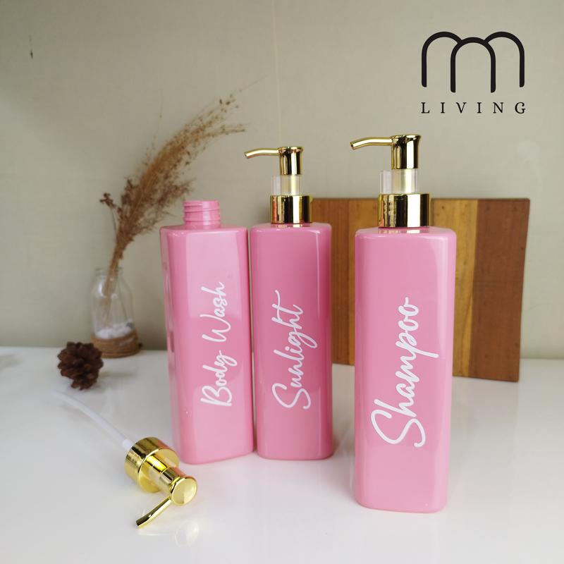 Product Introduction of Botol Sabun Cair Isi Ulang 500ML KOTAK PINK PUMP GOLD 29