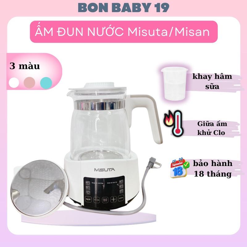 [ TẶNG KHAY HÂM, BẢN TIẾNG VIỆT ] Máy Đun Nước pha sữa Misuta thông minh MST1300ml [Khử Clo, sôi siêu tốc, giữ nhiệt 24h,] Inox Ấm Siêu Tốc