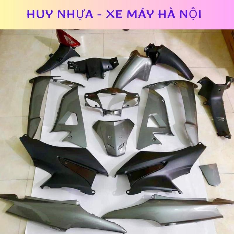 Dàn Áo Wave 100 Kèm Tem 3 Lớp Bộ Vỏ Xe Wave 100 50cc RS S100 màu Ghi Xám Nhãn Dán Decal