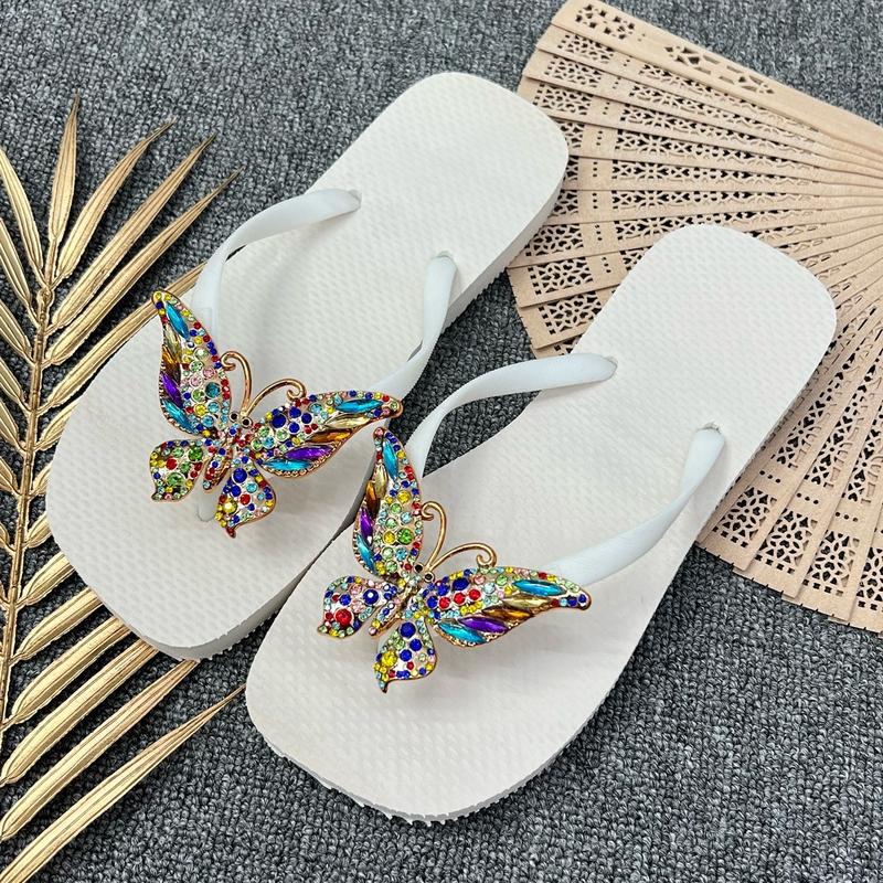 Dép CHAM B MÀU SẮC Đính Đá, 7 Màu Dép Kẹp Xỏ Ngón DéP Nữ Giày Đế Bằng Sandal Women