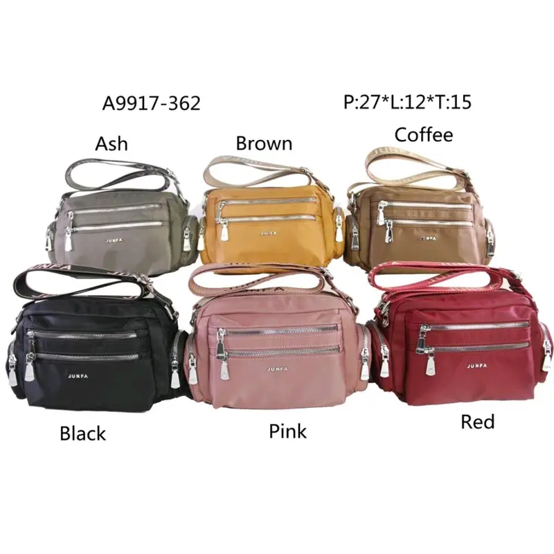 Tas Selempang Wanita Junfa A9917 Nilon Polos Super Anti Air Kualitas Terjamin 2