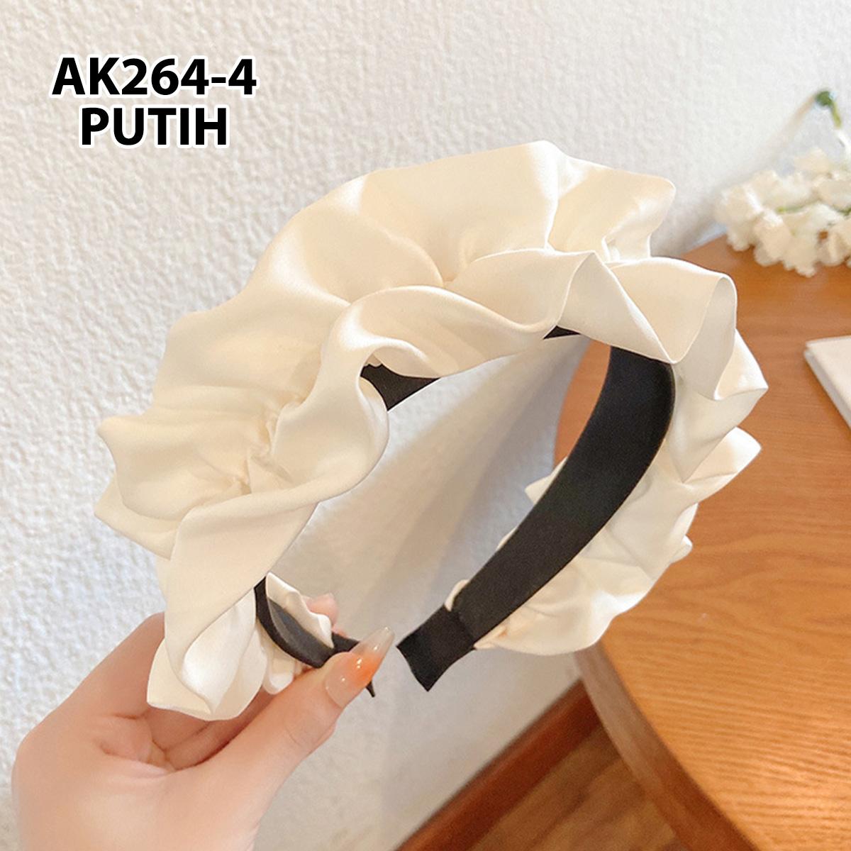 Minzo Bando Scrunchie Wanita Korea Motif Polos Bandana Headbands Kerut Ruffle Aksesoris Hiasan Rambut Dewasa Lucu