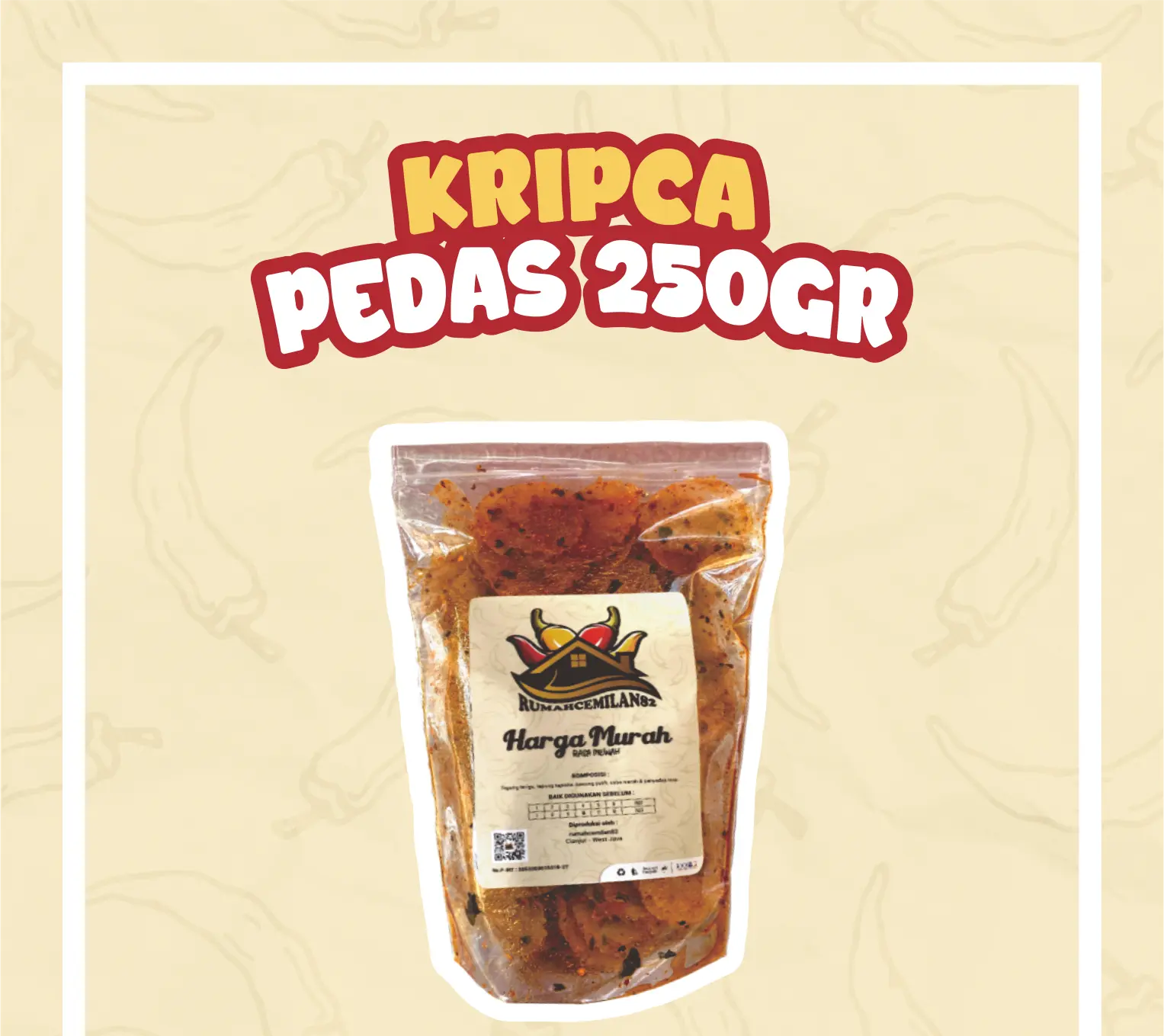KRIPCA PEDAS DAUN JERUK 250 gr Keripik Food
