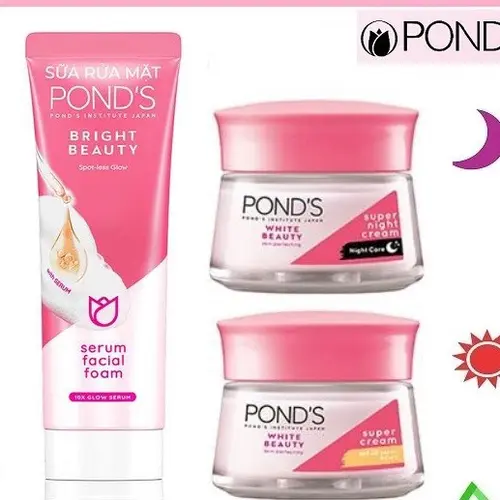 Combo Dưỡng Da Pond'S Trắng Hồng 30G ( Sản Phẩm: Sữa Rửa Mặt, Kem Pond Ngày và Đêm)