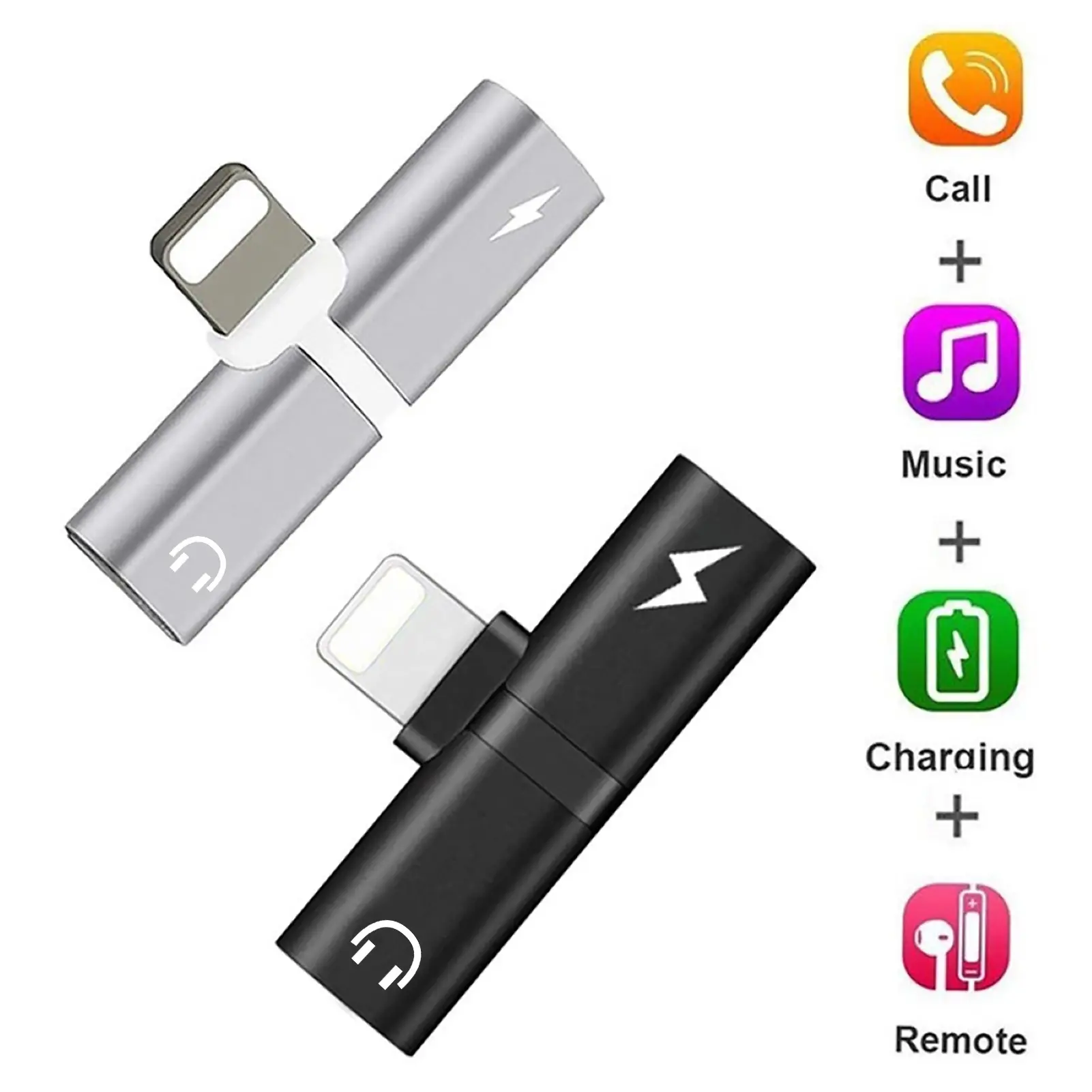 Penukar Penyesuai Bicu Fon Kepala Audio Caj 8Pin Mudah Alih Mini, untuk iPhone, Vrfirvn