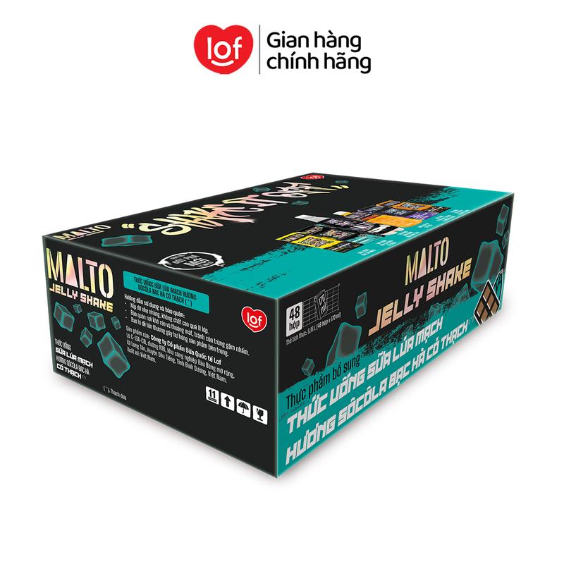 [NEW] MALTO Sữa lúa mạch Malto Jelly Shake Shake It Off hương socola bạc hà có thạch thùng 48 hộp x 170ml-ST 3