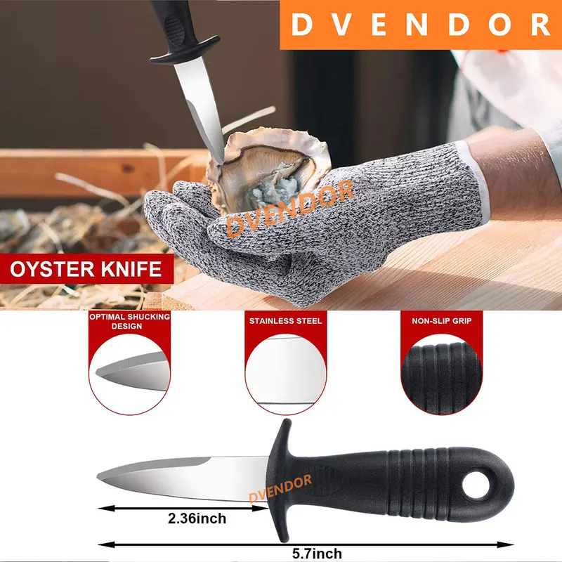 OYSTER KNIFE PISAU PEMBUKA TIRAM KERANG SHELL FISH CUNGKIL CANGKANG Besi Stainless 7