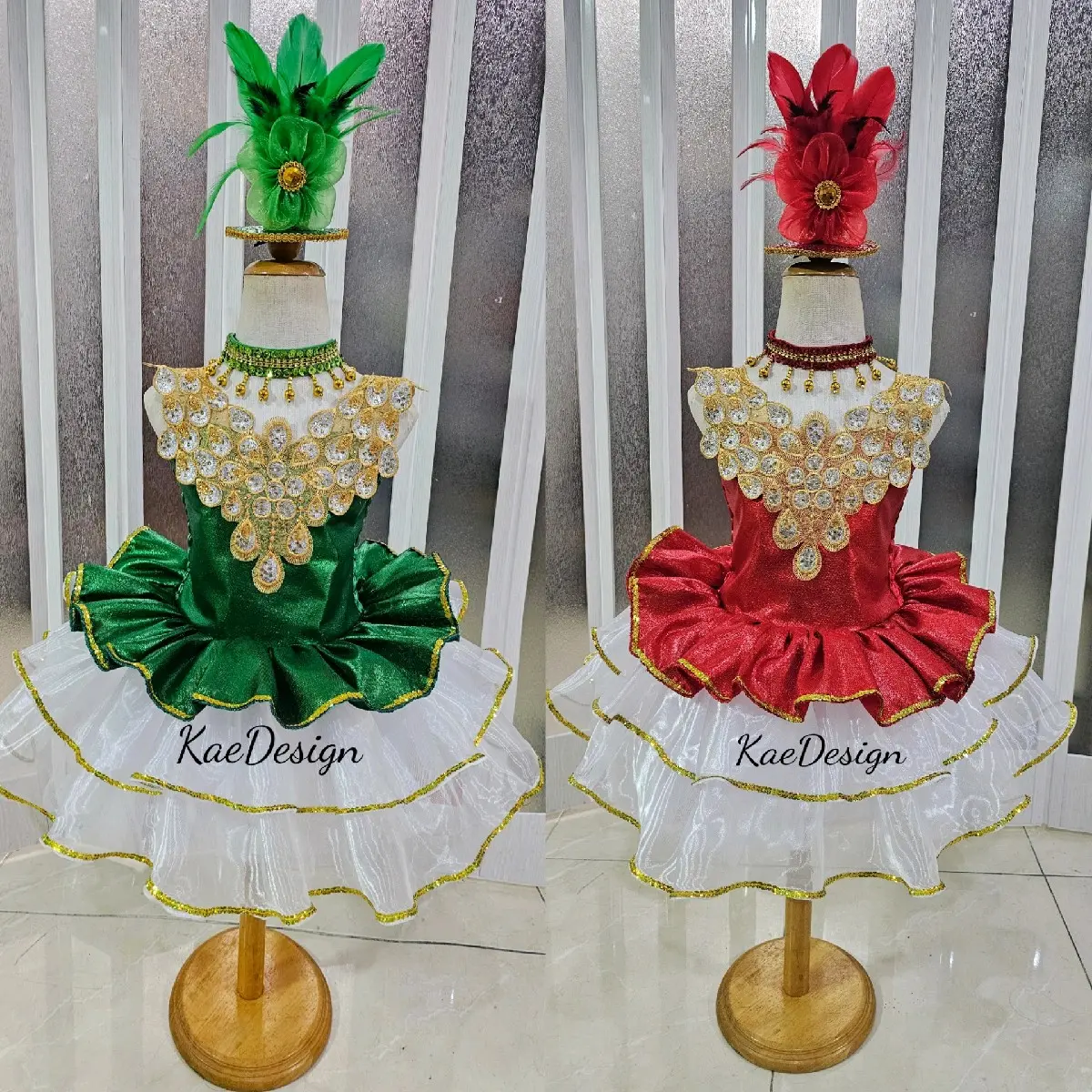 KaeDesign​ ชุดดรัมเมเยอร์​ ชุดเชียร์ลีดเดอร์​ ชุดการแสดงเด็ก3-10ขวบ​ เด็กผู้หญิง​ ชุดคอทอง