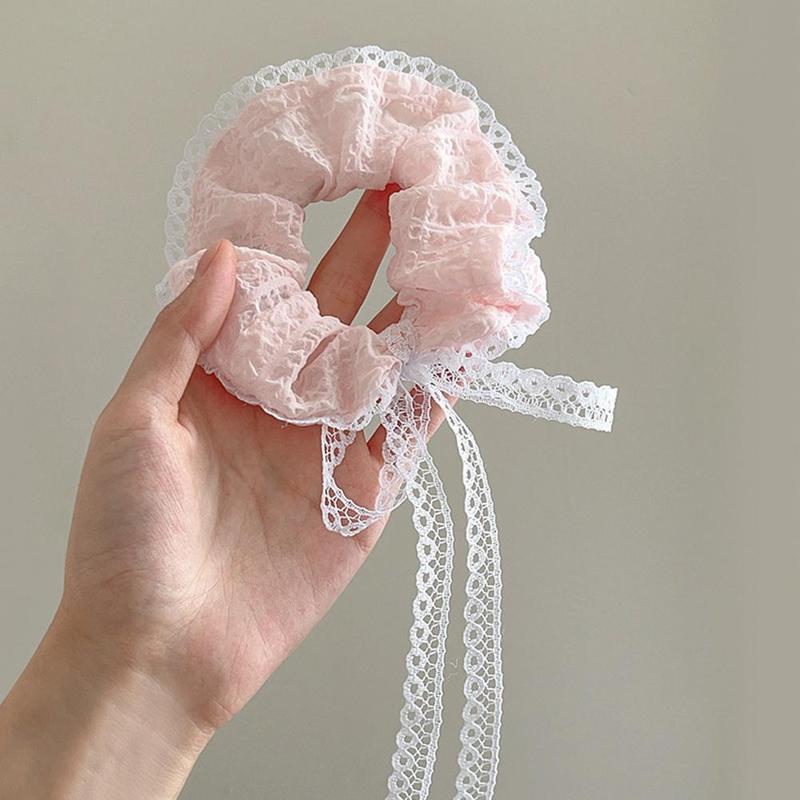 Product Introduction of Scrunchie Ruy Băng Nổi, Thiết Kế Nơ Ren, Dây Buộc Tóc, Nút Thắt Nơ Ruột Hàn Quốc, C0X9 39