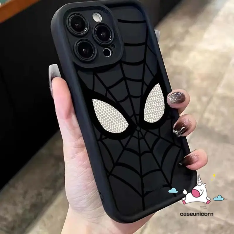 Caseunicorn Angel Eyes Simple Keren Spider-Man Eyes Shockproof Case Untuk Redmi 12C 9 9A 10A 10C A1 A2 9C NFC 11A Redemi Note 12 12s 11 11s 10s 8 9 10 Pro POCO X3 NFC X5 M3 Pro C55 Kartun Pasangan Fashion Brand Case 5