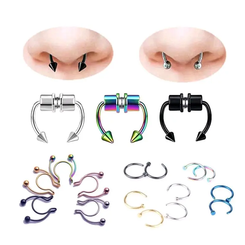 Anting hidung magnet / ring nose stud / cincin hidung tanpa tindik / Cincin hidung palsu