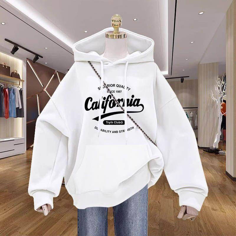 Product Introduction of Áo Hoodie Mùa Thu, Dành Cho Phụ Nữ, Hàng Mới Về Năm 2024, Thiết Kế Màu Xanh Navy Lót Lông Cừu, Áo Khoác In Hình Thời Trang Hàng Đầu 7