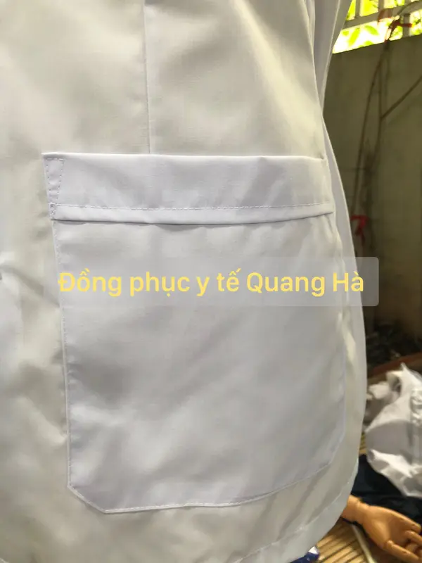 Áo Blue, Blouse trắng Dáng Ngắn Ngang Đùi Nam Nữ  Cộc Tay vải lon nhật - Dành Cho Y Tá, Dược Sĩ, Điều Dưỡng 3