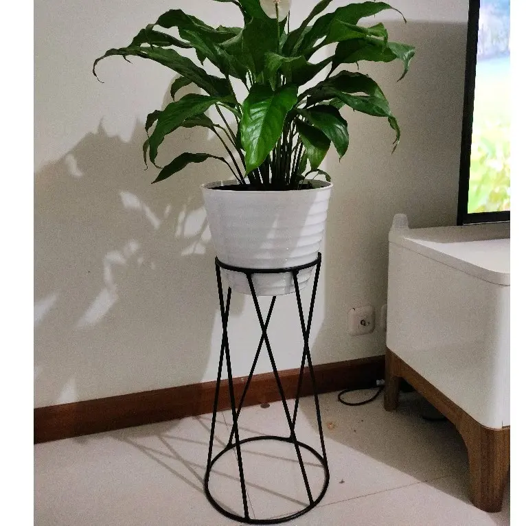 STANDING POT BESI MINIMALIS / DUDUKAN POT MODEL MIRING Hiasan Rak