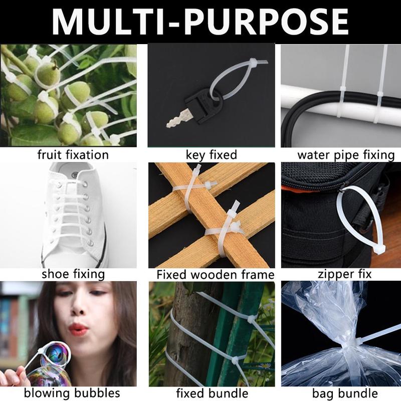4 Inch Cable Zip Ties, Heavy Duty Durable Self-locking Wire Ties, 18lbs Tensile Strength Cable Zip Ties for Home, Garden, Garage, Workshop 4