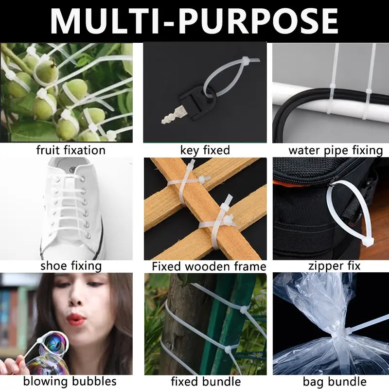 4 Inch Cable Zip Ties, Heavy Duty Durable Self-locking Wire Ties, 18lbs Tensile Strength Cable Zip Ties for Home, Garden, Garage, Workshop 4