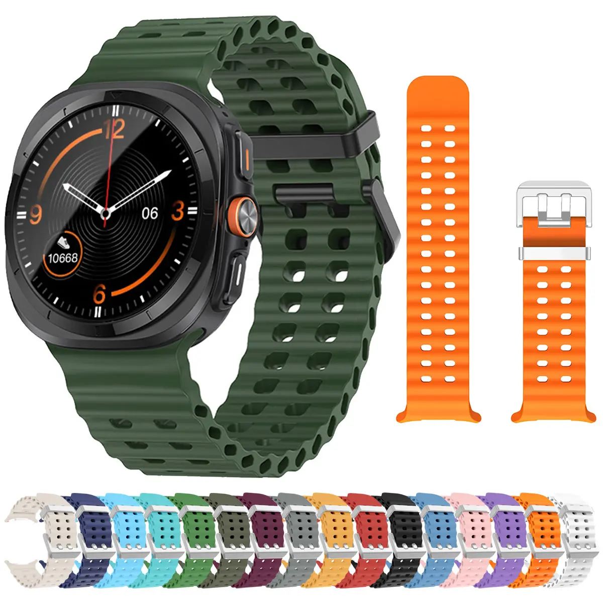 Original Silicone Band For Samsung Galaxy Watch Ultra 47mm Sports Ocean Strap Bracelet For Samsung Galaxy 7 Ultra 47 Watchband Accessories