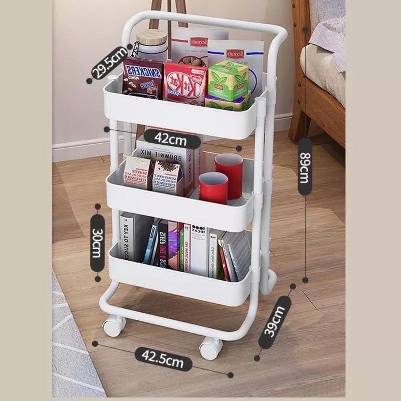 Xe Đẩy Spa 3 -4 Tầng Đa Năng Khung Sắt Chắc Chắn Khay nhựa - Kệ Để Đồ Bỉm Sữa