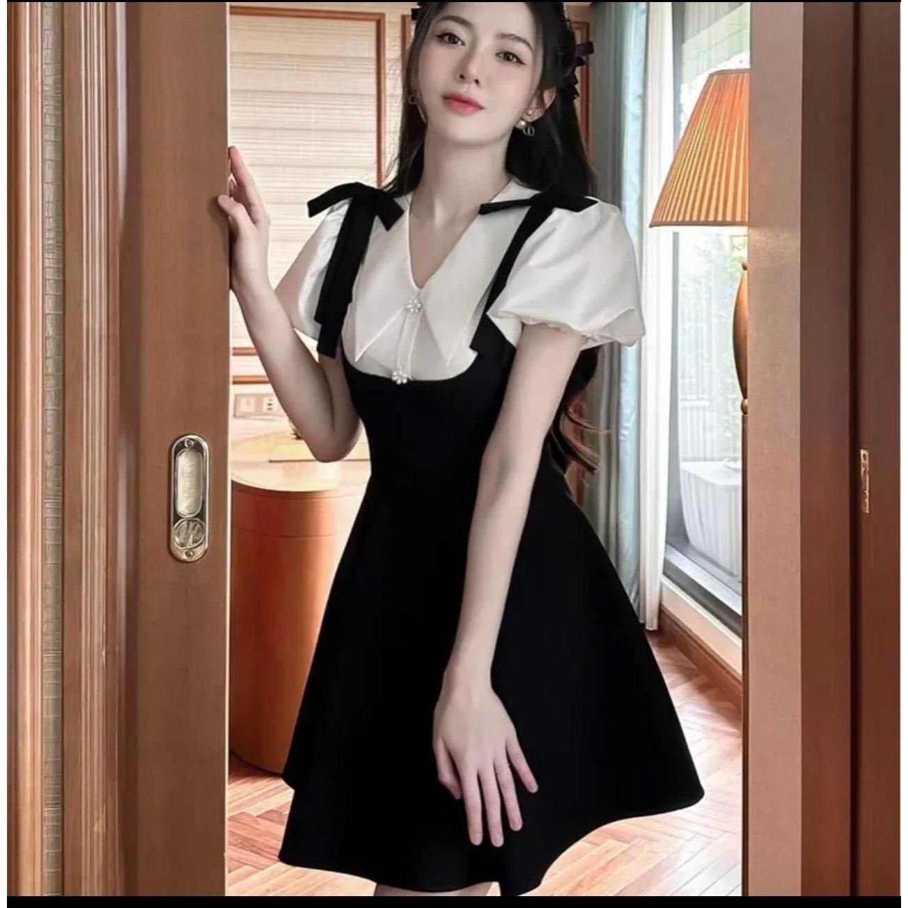 [Xả Kho] Thời Trang Bigsize Váy Dự Tiệc Cao Cấp Thanh lịch 50 - 100Kg Nữ Cotton Dress Đầm Women Đen - A.1113