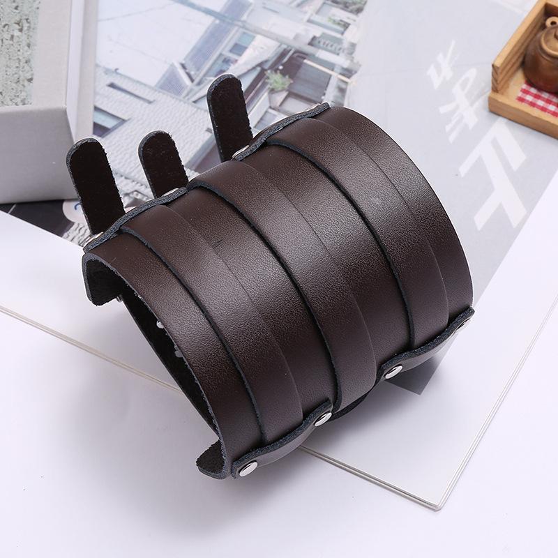 Product Introduction of Vòng Tay Da Bò, Phong Cách Punk Châu Âu Và Mỹ Mới, Cỡ Lớn Và Cá Nhân Hóa, Vòng Tay Xe Máy, Da Rộng, Vòng Tay Nam, Phụ Kiện Bán Chạy Xuyên Biên Giới 34