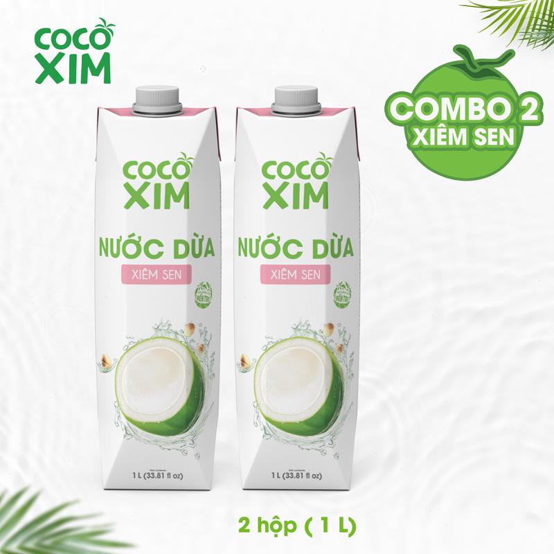 Combo 2 Hộp Nước Dừa Cocoxim Sen 1000ml Hộp