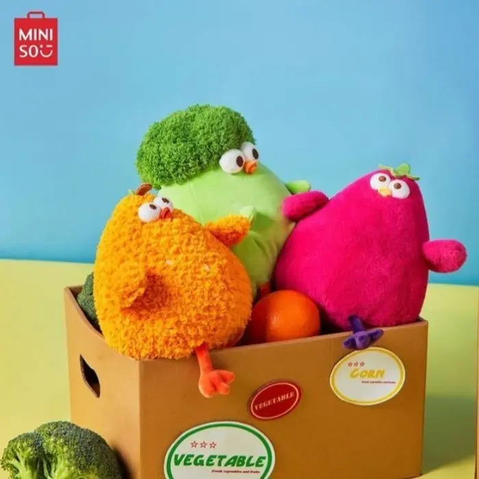 MINISO Dundun Chicken Series 8 inch Vegetable Chicken Plush Toy - Orange Chicken - Boneka Ayam Dundun Menggemaskan - Mainan Anak Dan Dewasa - Cauliflower 5