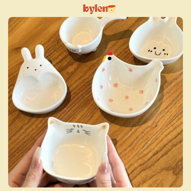 Bát sứ cute đựng nước chấm nhỏ Gốm ByLen, chén sứ cute nhiều hình dễ thương, decor phong cách Hàn Quốc