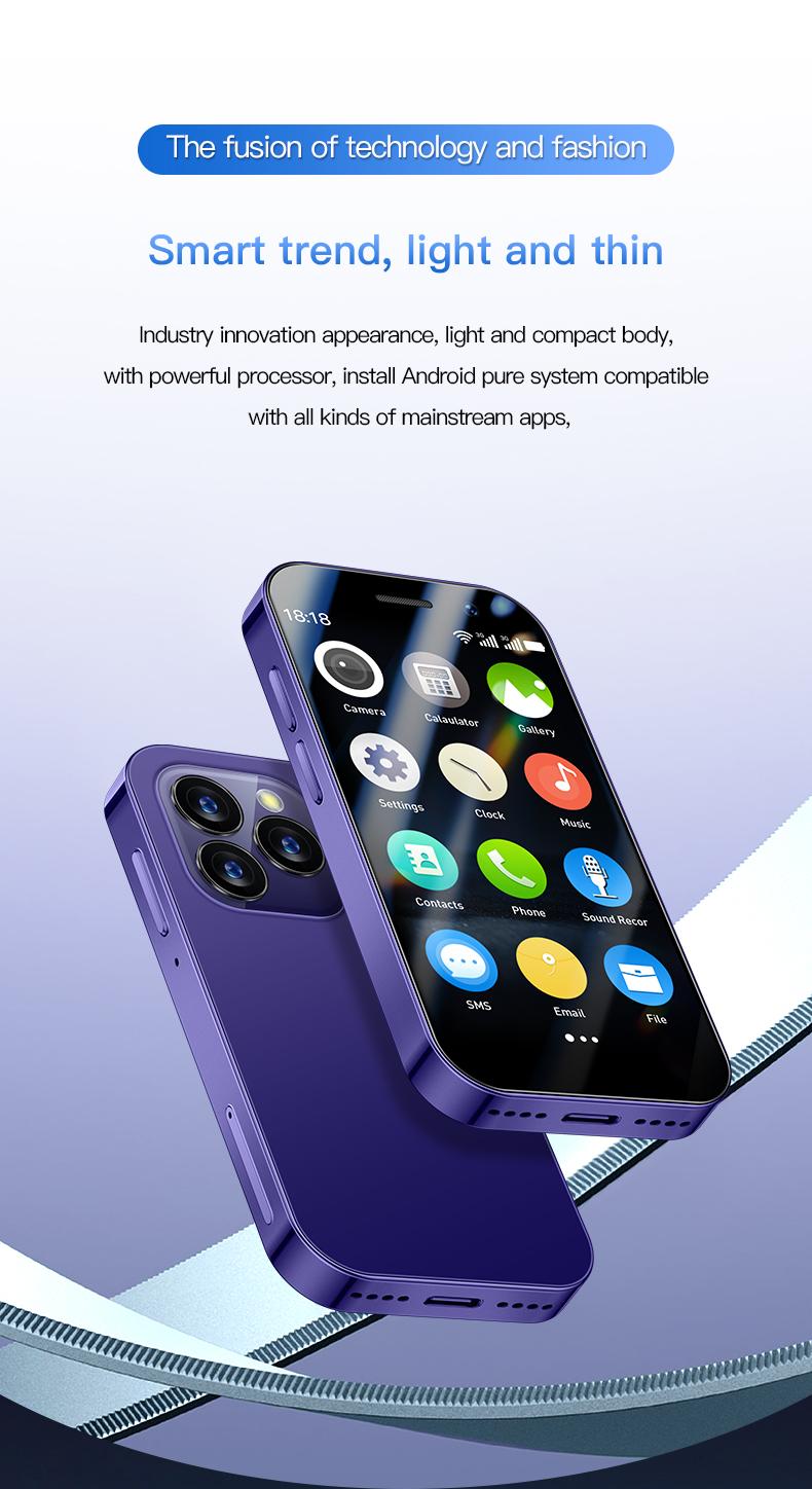 Product Introduction of Soyes xs17 3.0 "mini smart phone android9.0 Face ID 2GB RAM 16GB ROM dual SIM standby GPS 1950mAh 3g small phone mobile smartphone cellphone 15