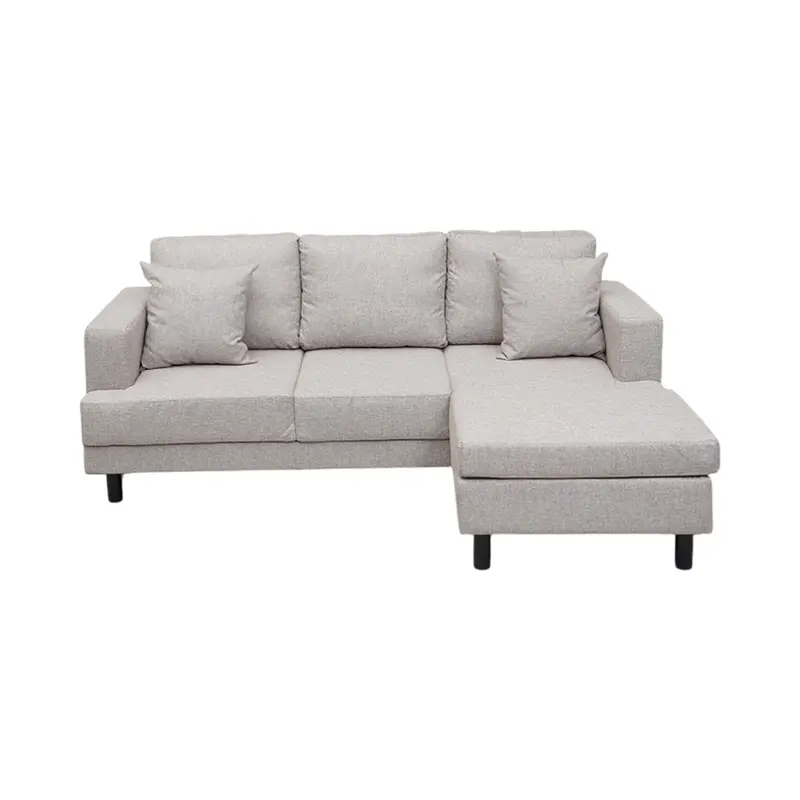 SELMA GLIVEL SOFA FABRIC 3 SEATER DENGAN BANGKU - COKELAT ASH 4