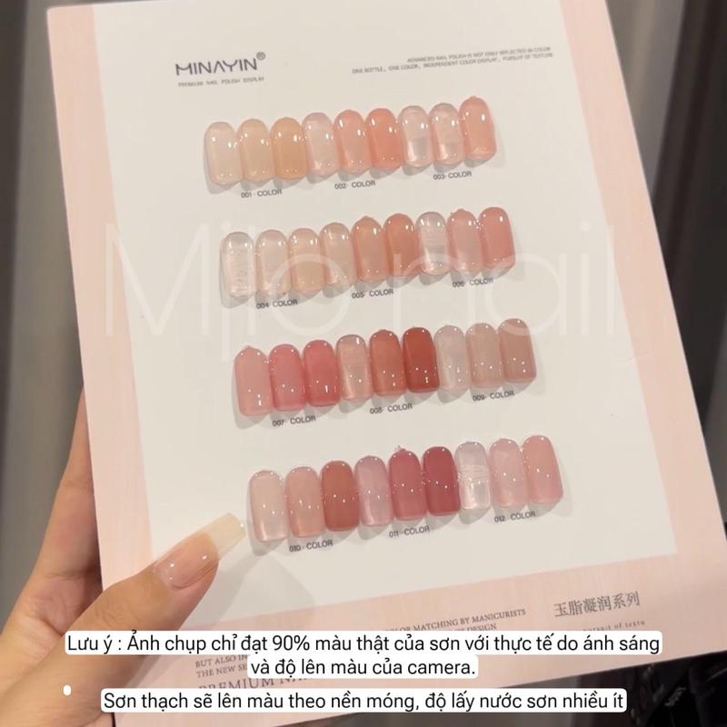 Set sơn thạch 12 màu minayin, sơn gel, tặng kèm bảng màu
