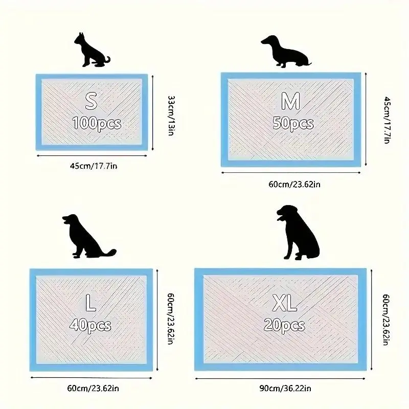 Disposable Dog Pee Pad, 20/40/50/100pcs High Absorbency Leak-proof Dog Toilet Training Pad, Suitable for Dogs and Puppies, Pet Supplies 1