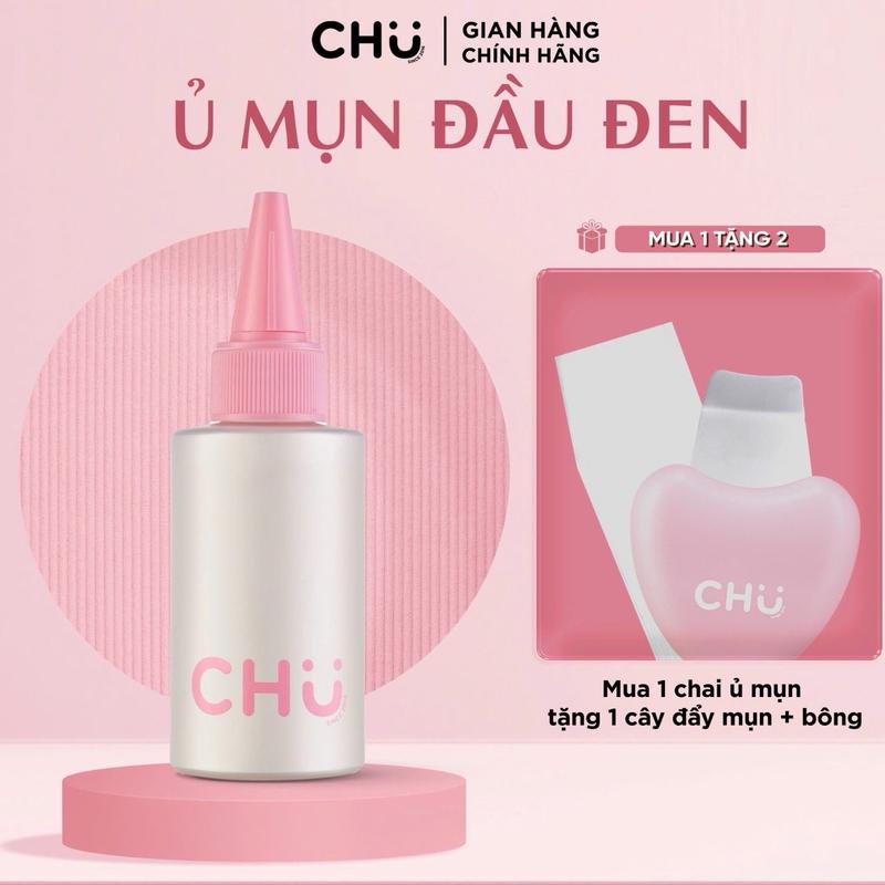 Mua 1 tặng 2, Tinh Chất Ủ Mụn Đầu Đen CHU, Sạch Bả Nhờn Cải Thiện Mụn Đầu Đen Mũi dung tích 50ml