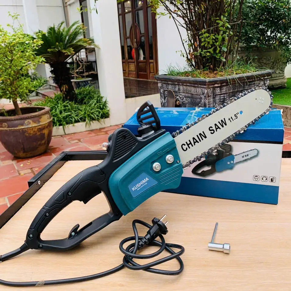 Máy cưa xích điện 220v, cưa gỗ cắt gỗ cầm tay  công suất lớn