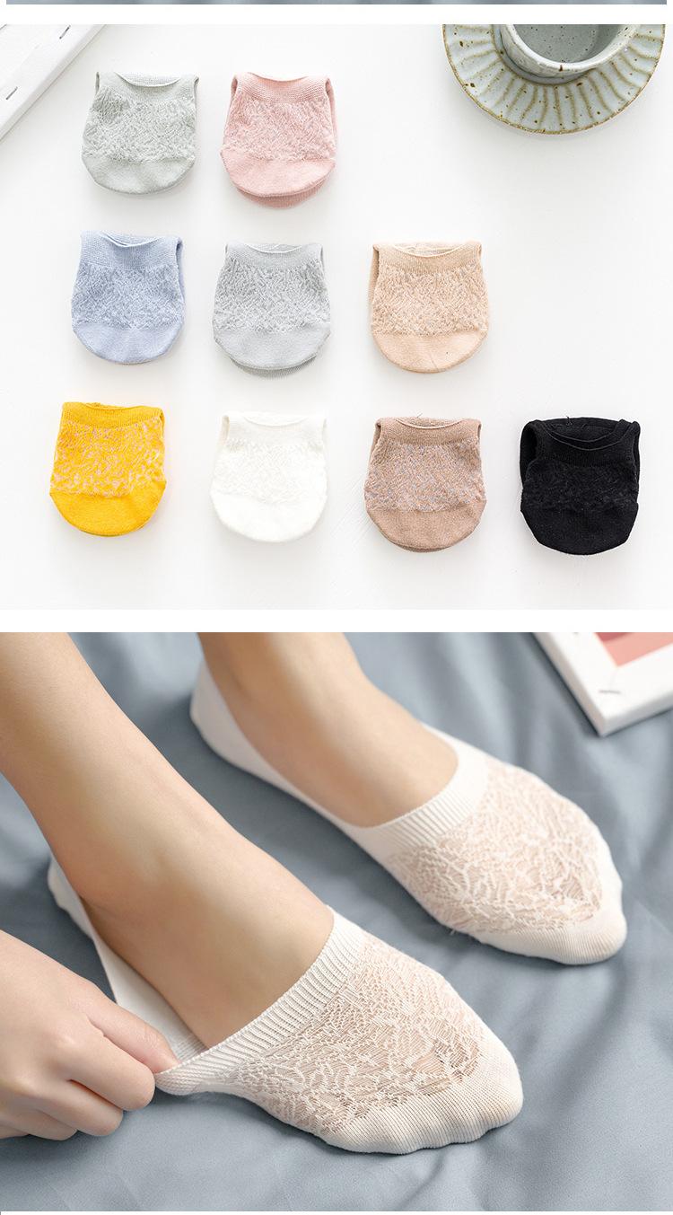 Product Introduction of Wholesale Solid Color No-Show Socks for Women |   Breathable Mesh Invisible Liner Socks |   Non-Slip Lace Boat Socks Perfect for Spring . Summer! 11