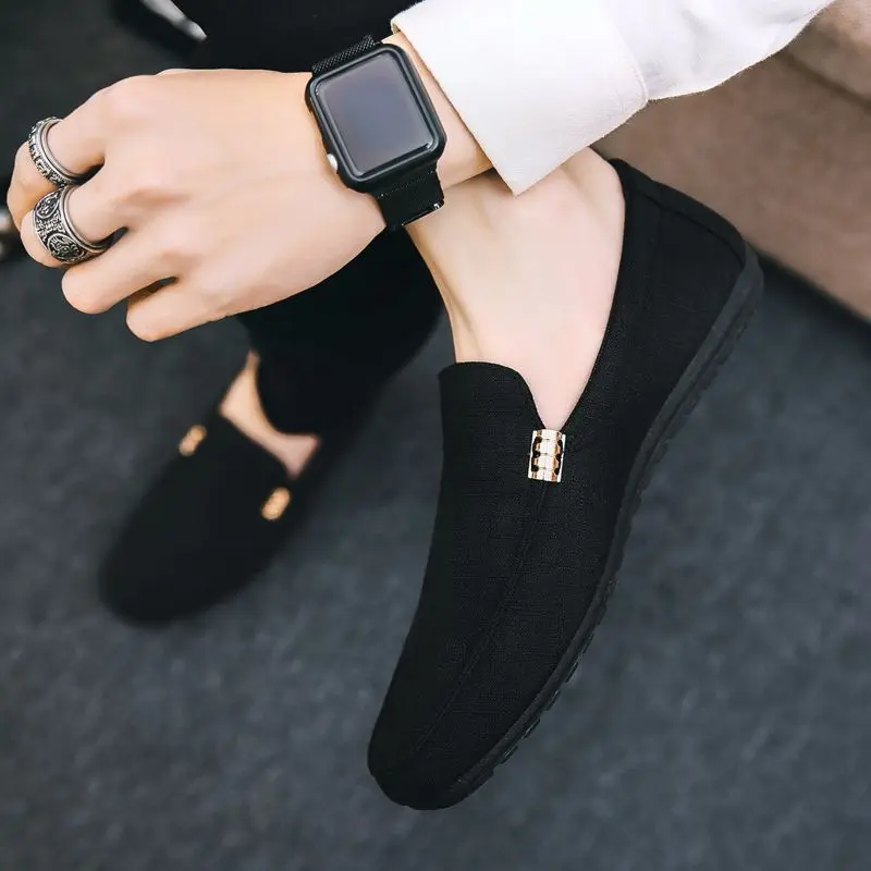Giày Vải, Thoáng Khí, Phong Cách Mùa Thu, Giày Thường Ngày Cho Nam, Phong Cách Hàn Quốc, Giày Lười Hợp Xu hướng Giày Nam Dễ Phối Đồ Tods 3
