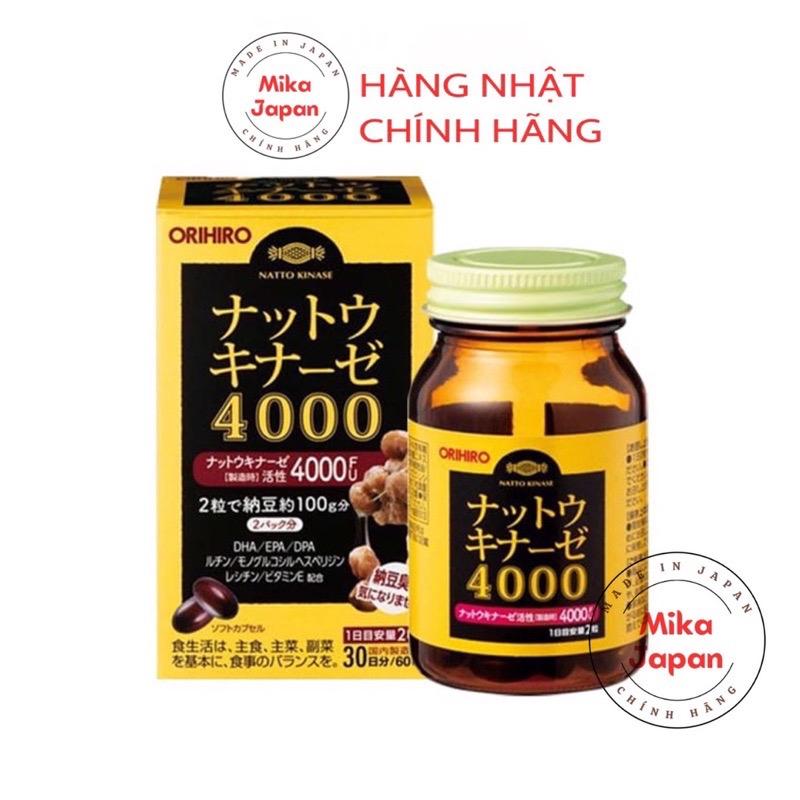 Viên uống hỗ trợ phòng ngừa đột quỵ và tai biến Nattokinase Orihiro 4000FU Nhật Bản