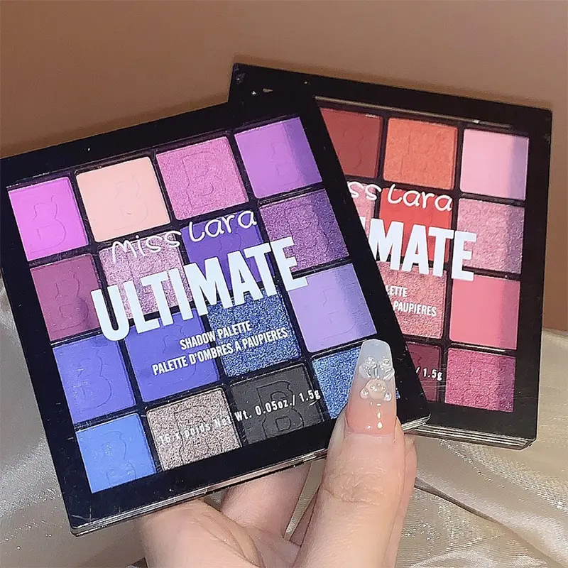 16-color Eye Shadow Disc Purple Pink Green Shimmer Glitter Sequins Waterproof Glitter  Eyeshadow  Makeup