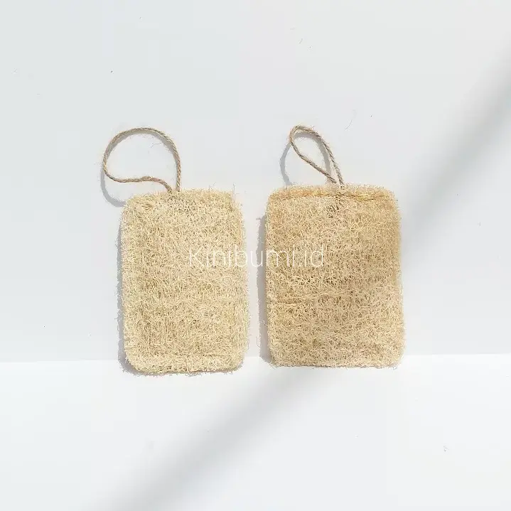 Loofah Pad Kotak Blustru - Exfoliating Body Scrubber Spons Mandi Penggosok Badan Cuci Piring Kinibumi 0
