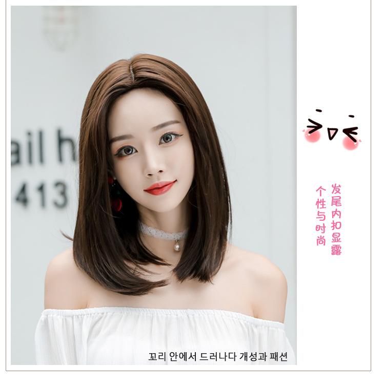 Product Introduction of New Korean wig with split long straight hair, fashionable and realistic headband, wig for women with long straight hair 4