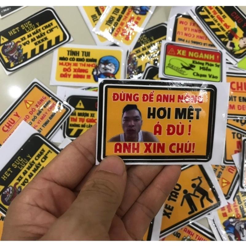 Product Introduction of 4 Tem cảnh báo dán xe máy, xe đạp chống nước tuyệt đối, không phai màu (giá 4 tem ngẫu nhiên ) Sticker Decal 1