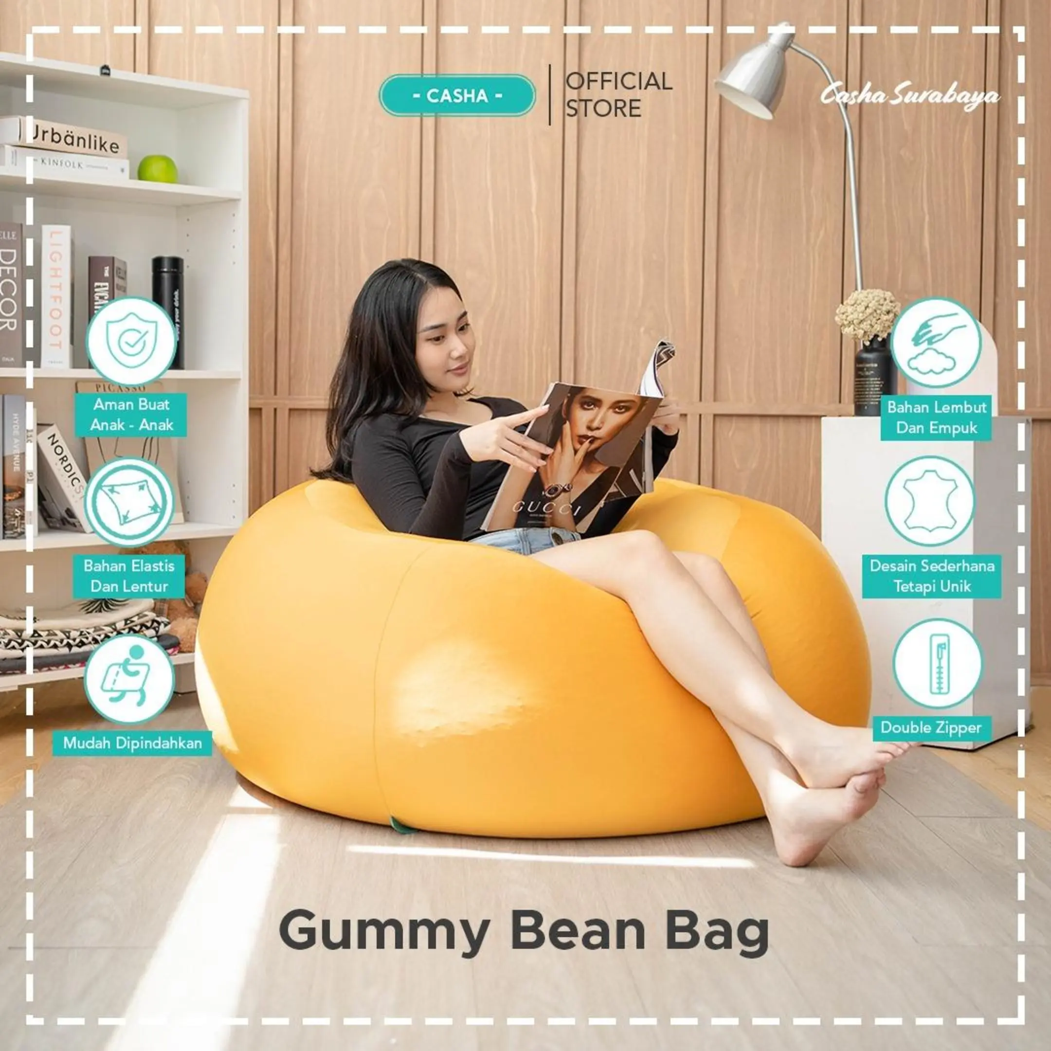 CASHA Gummy Bean Bag - Size Xtra Large -Bean Bag Gummy Cafe Furniture