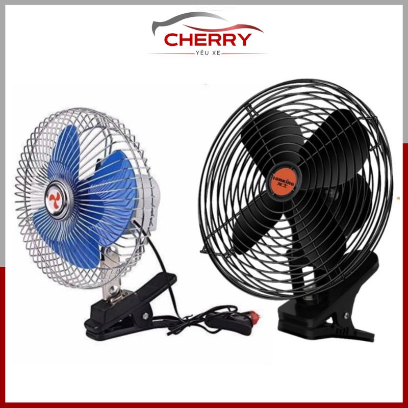 Quạt Kẹp Lồng Sắt Cánh Sắt 22cm và 18cm Màu Đen và màu xanh 12V Hoặc 24V Kẹp Trên Ô Tô Xe Hơi