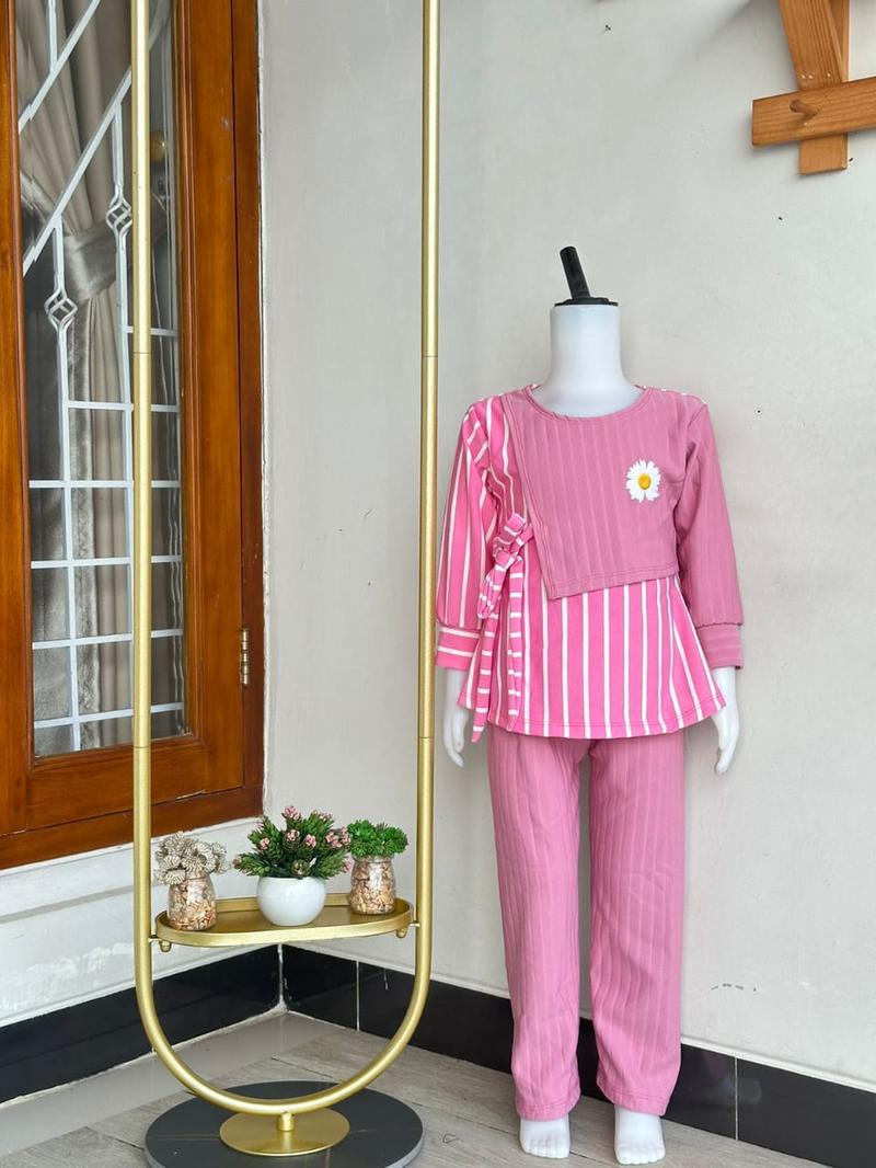 Product Introduction of Setelan Knit Hornet Rompi Anak Perempuan Usia 1-10 Tahun Lengan panjang 13