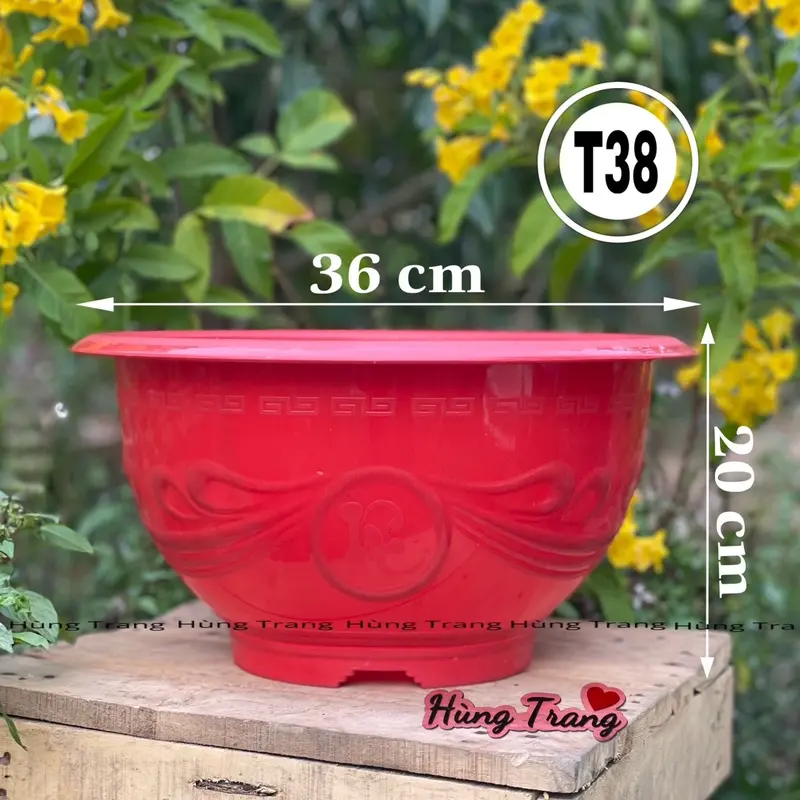 [ 5 cái ] Chậu nhựa trồng cây T38 dày dặn ( miệng 36 x cao 20cm ) chậu  hoa 0