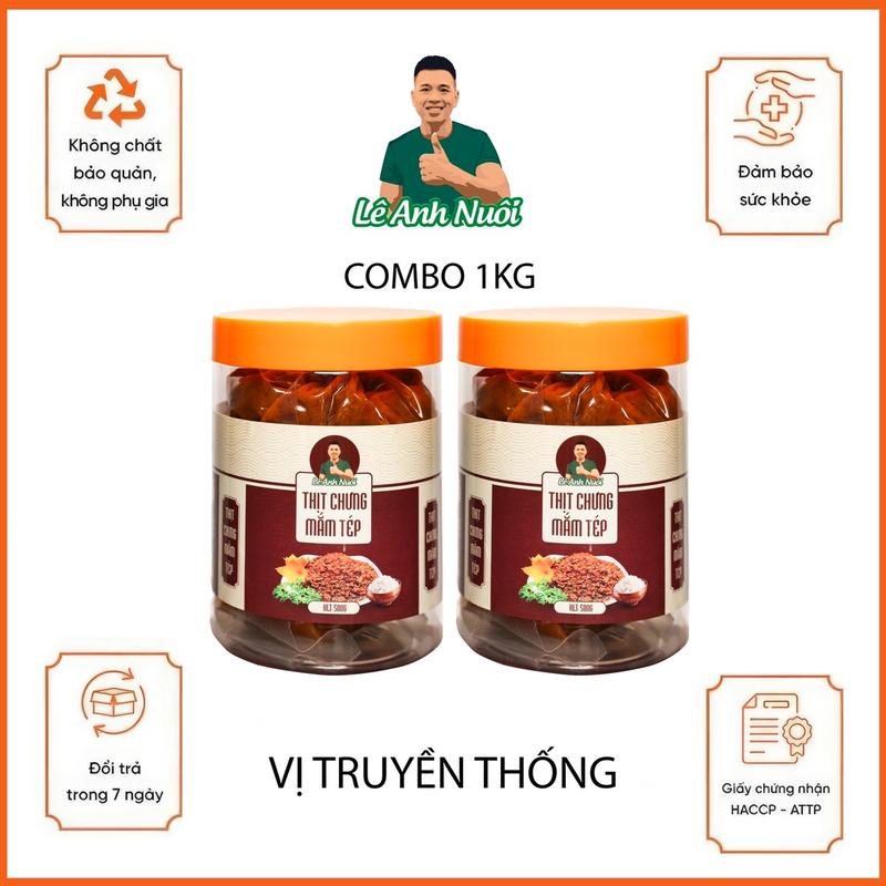   LÊ ANH NUÔI  Combo 1kg 2 hũ 500g Thịt chưng mắm tép vị truyền thống Lê Anh Nuôi. 