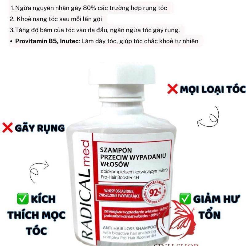 Dầu Gội Radical Med Đỏ Ngăn Ngừa Rụng Tóc 300ml