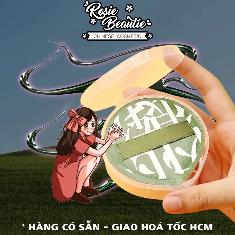 Hộp Bông Mút Tán Nền Xanh Cam – Mềm Mịn, Tán Đều, Makeup Căng Bóng! 1