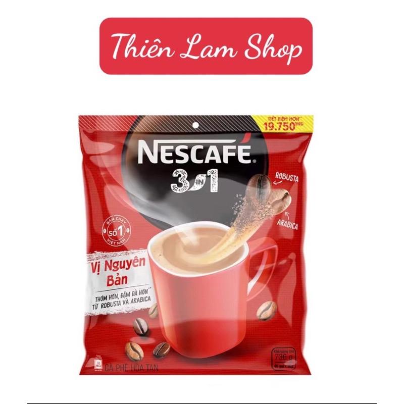 Nescafe cà phê sữa hoà tan 3 trong 1 (bịch 46 gói*16g) - Hương vị đậm đà từ hạt cà phê rang xay nhuyễn - Coffee