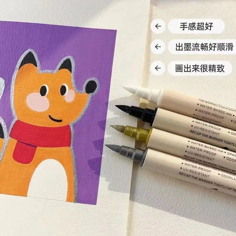 Bút Bút Đánh Dấu Acrylic, Chống Thấm Nước, Màu Trắng, Thích Hợp Vẽ Và Vẽ Màu Trắng, Đặc Biệt Cho Học Sinh Nghệ Thuật, Bút Đánh Dấu Graffiti Vẽ Tay, Bút Đánh Dấu, Bán Chạy Tại Cửa Hàng 7