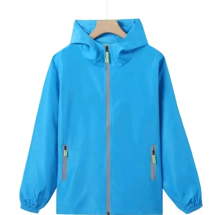 Jaket pria costum dengan ritsleting refleksi